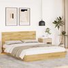 vidaXL Bed Frame with Headboard without Mattress 150x200 cm King Size Solid Wood Oak