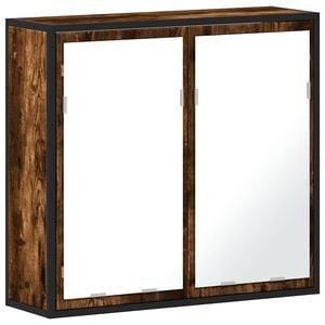 vidaXL Bathroom Mirror Cabinet Smoked Oak 65x20x60 cm Engineered Wood