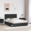 vidaXL Storage Bed with Headboard Black 150 x 200 cm Engineered Wood