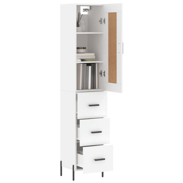 vidaXL Highboard White 34.5x34x180 cm Engineered Wood