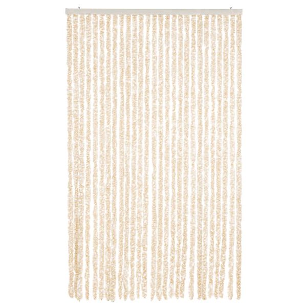 vidaXL Fly Curtain Beige and White 118x220 cm Chenille
