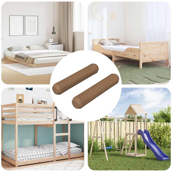 vidaXL Wooden Dowels 2 pcs Brown &Oslash;8 x 35 mm Solid wood