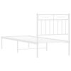 vidaXL Metal Bed Frame without Mattress with Headboard White 75x190cm