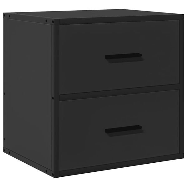 vidaXL Wall-mounted Bedside Cabinet Black 40x31x39.5 cm