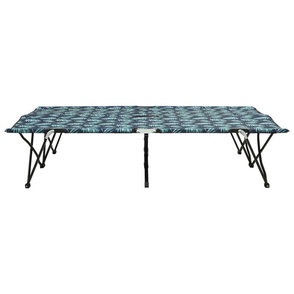 vidaXL Two Person Folding Sun Lounger Leaf Print Steel