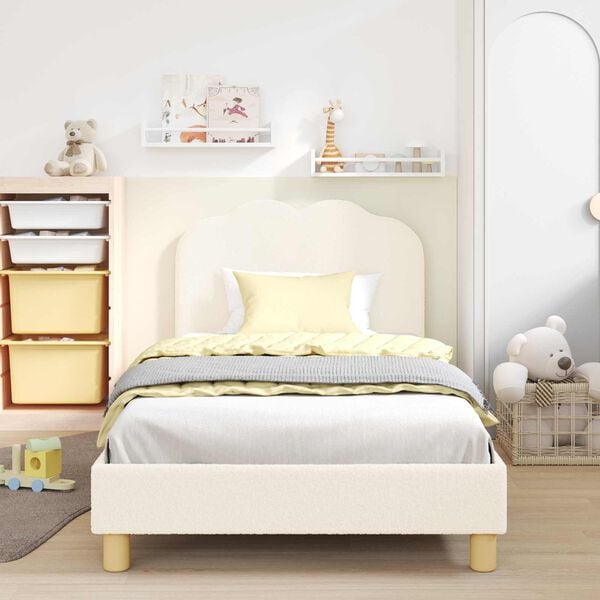 vidaXL Children's Bed Frame with Headboard Cream 80 x 200 cm