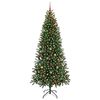 vidaXL Artificial Christmas Tree with 300 LEDs Green 210 cm PE and PVC