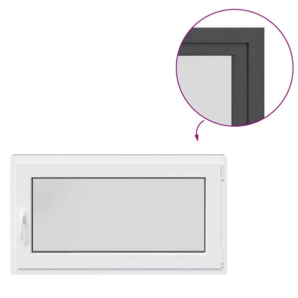 vidaXL Basement Window "RISOR" 110x70 cm Tilt&Turn DIN Right Anthracite