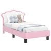 vidaXL Toddler Bed Frame with Headboard Pink 70 x 140 cm PU