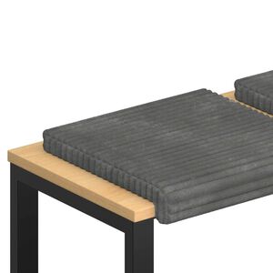vidaXL Bench Cushion 2 pcs Plush Corduroy Light Grey Depth 35 cm