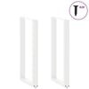 vidaXL Bar Table Legs U-Shaped 2 pcs White 40x(100-101) cm Steel