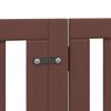vidaXL Dog Gate with Door Foldable 12 Panels Brown 600 cm Poplar Wood
