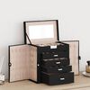 vidaXL Jewellery Box 5-Layer with Mirror Lockable Black