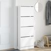 vidaXL Shoe Cabinet White 60x21x163.5 cm Engineered Wood