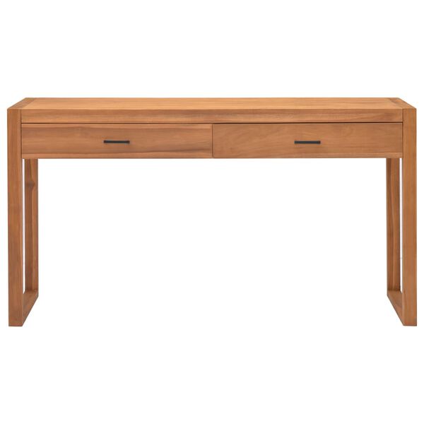 vidaXL Desk with 2 Drawers 140x40x75 cm Teak Wood