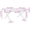 vidaXL Coffee Table X-Frame 90x90x45 cm Solid Wood Pine and Steel