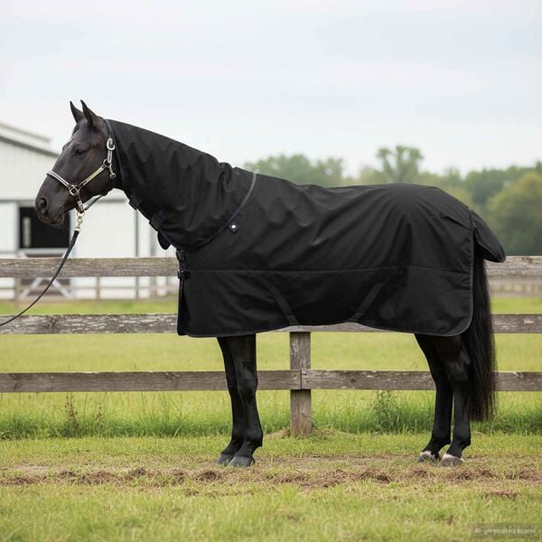 vidaXL Horse Blanket Full Black 95 cm Polyester