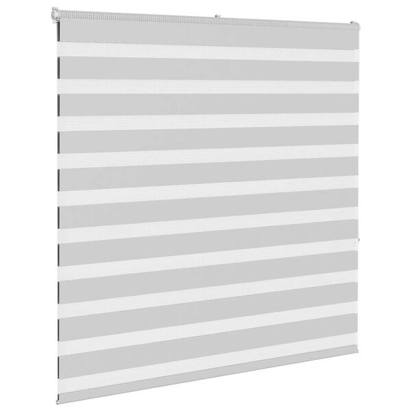vidaXL Zebra Blind Light Grey 145x150 cm Fabric Width 140.9 cm Polyester