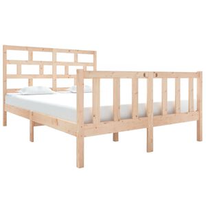 vidaXL Bed Frame without Mattress Solid Wood Pine Double