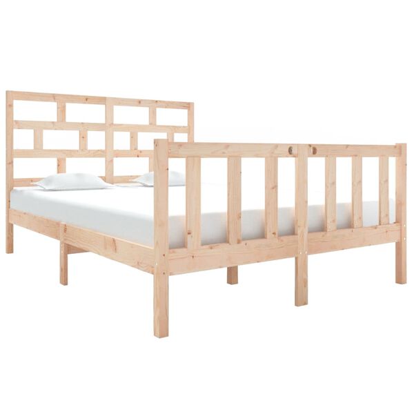 vidaXL Bed Frame without Mattress Solid Wood Pine Double
