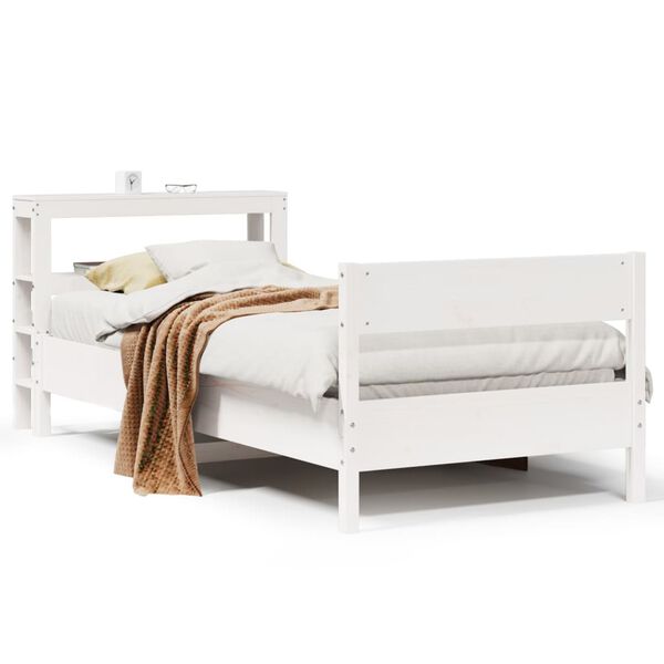 vidaXL Bed Frame without Mattress White 100x200 cm Solid Wood Pine