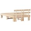 vidaXL Bed Frame with Headboard Natural 140 x 190 cm Solid Pine Wood