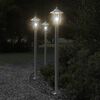 vidaXL Outdoor Floor Lamps 3pcs Silver 120 cm Stainless Steel
