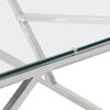 vidaXL Coffee Table Silver Stainless Steel and Tempered Glass