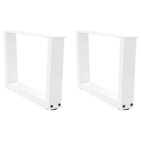 vidaXL Coffee Table Legs V-Shape 2 pcs White 60x(30-31.3) cm Steel