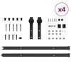 vidaXL Sliding Door Hardware Kit 427 cm Steel Black