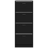 vidaXL Shoe Cabinet Black 59x17x150 cm Engineered Wood