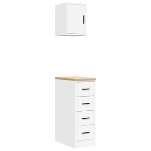vidaXL Garage Cabinets 2 pcs White Engineered Wood