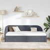 vidaXL Corner Bed Frame Dark Grey 100 cm x 200 cm Velvet