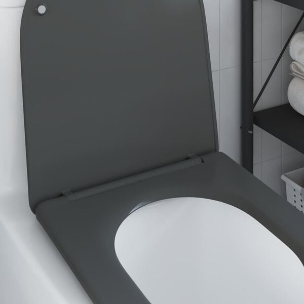 vidaXL Toilet Seat Anthracite 44 x 36.4 x 3.4 cm Duroplast