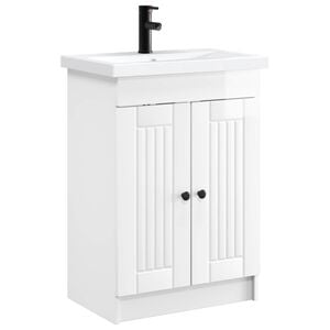 vidaXL Bathroom Furniture Set High Gloss White 78.5 x 37.5 x 81 cm