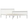 vidaXL Bed Frame without Mattress White Solid Pinewood 140x200 cm