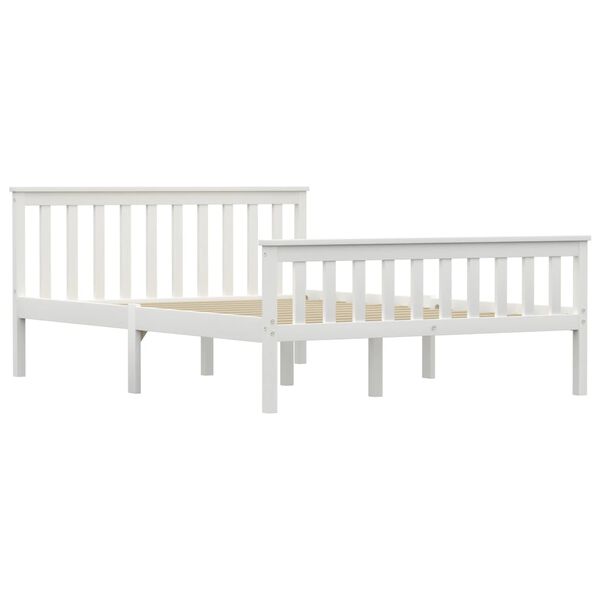 vidaXL Bed Frame without Mattress White Solid Pinewood 140x200 cm