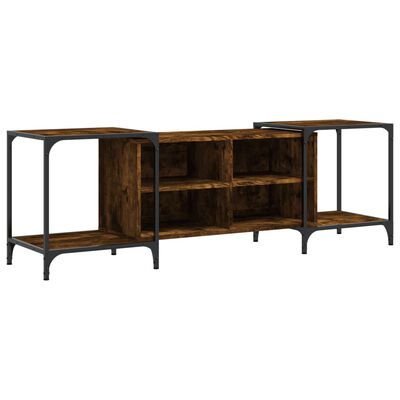 vidaXL TV Cabinet Smoked Oak 153x37x50 cm Engineered Wood