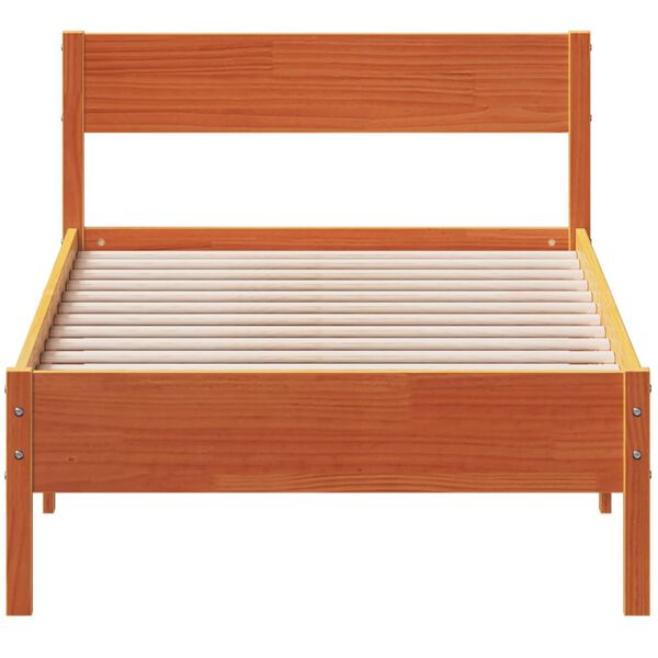 vidaXL Bed Frame without Mattress Wax Brown 90x200 cm Solid Wood Pine