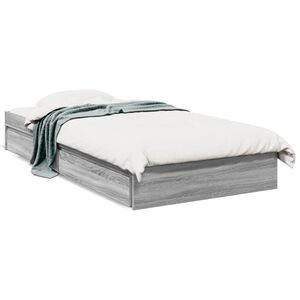 vidaXL Bed Frame with Drawers without Mattress Grey Sonoma 90x200 cm