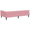 vidaXL Corner Bed Frame with Headboard Pink 90 cm x 190 cm Velvet