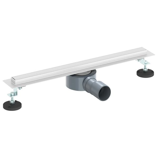 vidaXL 360° Shower Drain with Slim Model Silver 50 cm