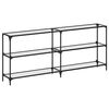 vidaXL Console Table with Transparent Glass Top 194.5x30x81 cm Steel