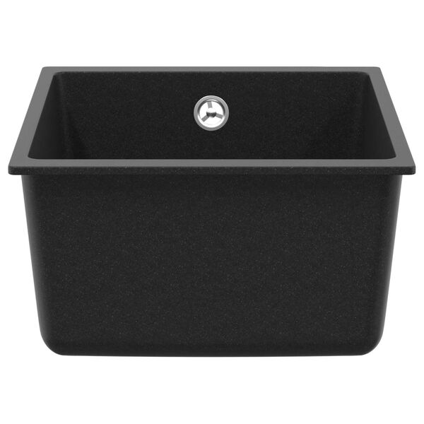 vidaXL Sink Black 370 x 460 mm 80% Quartz and 20% Resin