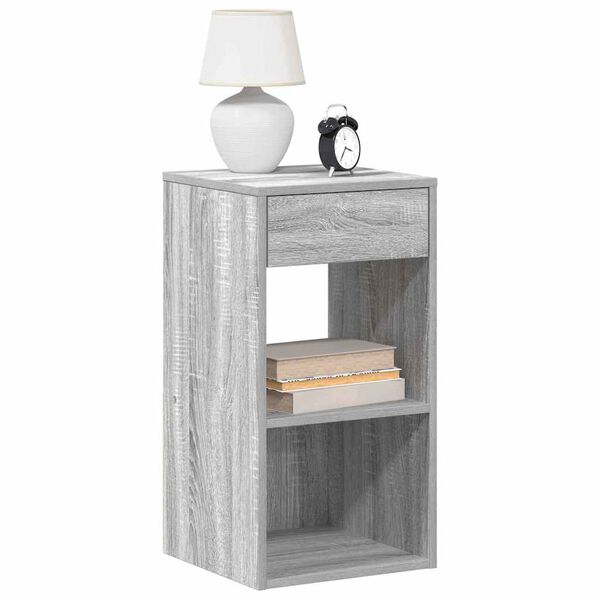 vidaXL Bedside Cabinets with Drawer 2 pcs Grey Sonoma 35x34x66.5 cm
