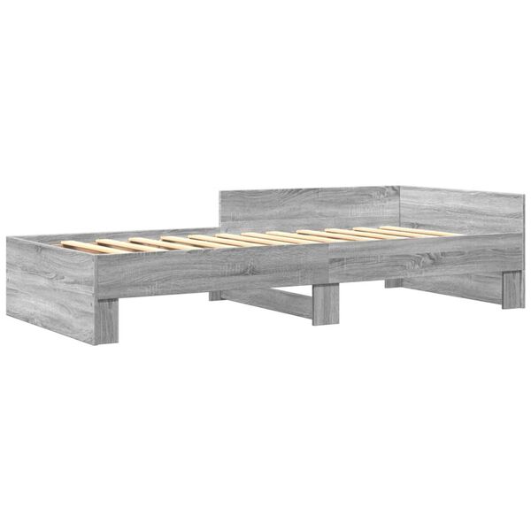 vidaXL Bed Frame without Mattress Grey Sonoma 100x200 cm Engineered Wood
