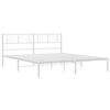 vidaXL Metal Bed Frame without Mattress with Headboard White 193x203cm