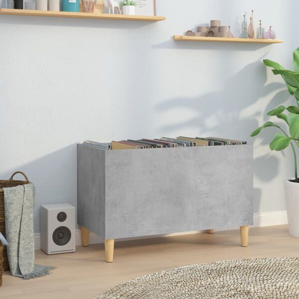 vidaXL Record Cabinet Concrete Grey 74.5x38x48 cm Engineered Wood