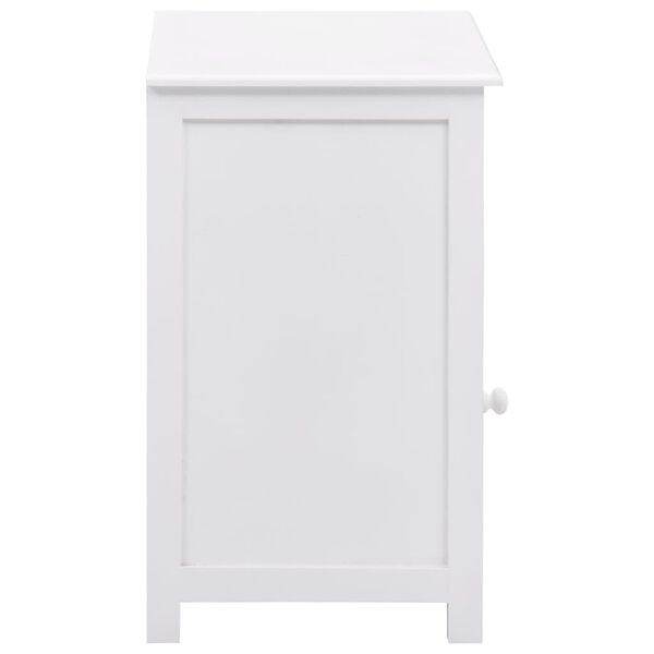 vidaXL Bedside Cabinet White 40x30x50 cm Paulownia Wood