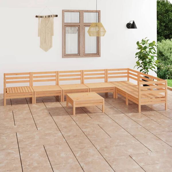 vidaXL 8 Piece Garden Lounge Set Solid Wood Pine